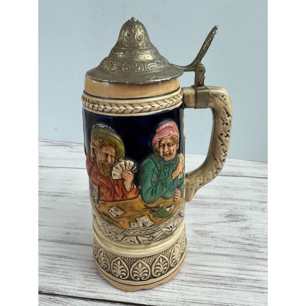 Vtg‎ Tilso German Beer Stein Tankard Flip Hinged Lid Germany No Music Man Cave
